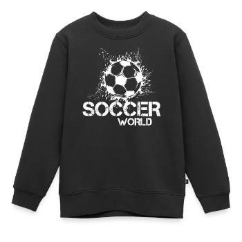 Soccer Soccer Symbol Ball Blast Illustration - Sweat Premium enfant bio - noir - Devant - AI Model Kid Female (0cm)