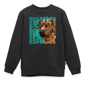 Rhodesian Ridgeback - Sweat Premium enfant bio - noir - Devant - AI Model Kid Female (0cm)