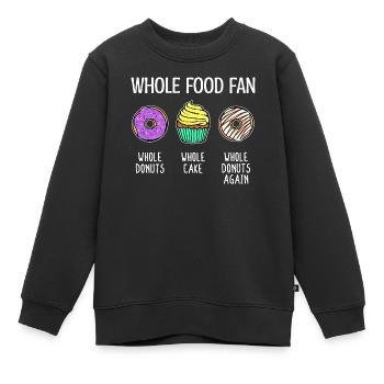 Donut Statement Candy Cake Cupcake - Sweat Premium enfant bio - noir - Devant - AI Model Kid Female (0cm)