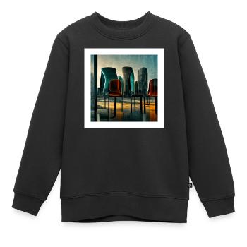 futuristische Stadtszene - Poster - Kinder Premium Organic Sweatshirt - Schwarz - Vorne - AI Model Kid Female (0cm)