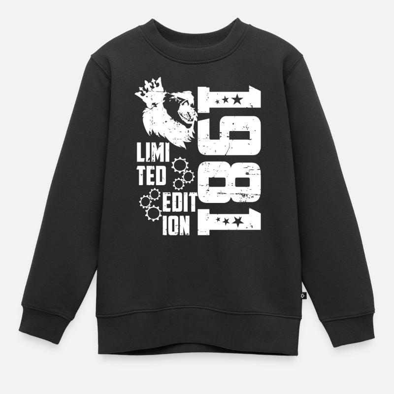 1981 Geboren Limited Edition - Kinder Premium Organic Sweatshirt - Schwarz