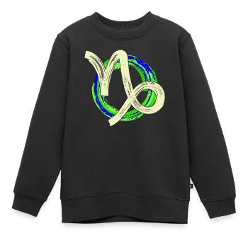 Astrologie Sternzeichen Steinbock Galaxie Esoterik - Kinder Premium Organic Sweatshirt - Schwarz - Vorne - AI Model Kid Female (0cm)
