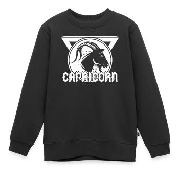 Steinbock Aberglaube Horoskop Sternzeichen Galaxie - Kinder Premium Organic Sweatshirt - Schwarz - Vorne - AI Model Kid Female (0cm)