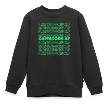 Signe du zodiaque Capricorne Déclaration Superstition - Sweat Premium enfant bio - noir - Devant - AI Model Kid Female (0cm)