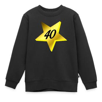 was schenken, 40 sternmotiv - Kinder Premium Organic Sweatshirt - Schwarz - Vorne - AI Model Kid Female (0cm)