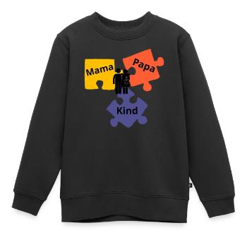 Mama Papa Kind Babybody Babykleidung - Kinder Premium Organic Sweatshirt - Schwarz - Vorne - AI Model Kid Female (0cm)