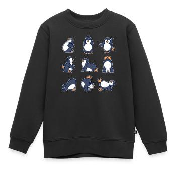 Cool Animal Dancing Penguin Oiseau de mer Antarctique - Sweat Premium enfant bio - noir - Devant - AI Model Kid Female (0cm)