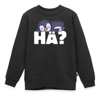 Pinguin Kälte Seevogel Spruch Tier Vogel Arktis - Kinder Premium Organic Sweatshirt - Schwarz - Vorne - AI Model Kid Female (0cm)