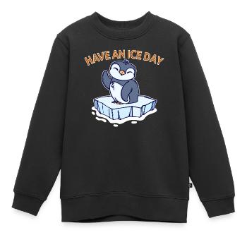 Antarctique Ice Cold Penguin Déclaration Oiseau de mer - Sweat Premium enfant bio - noir - Devant - AI Model Kid Female (0cm)