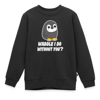 Penguin Animal Bird Déclaration Zoo des oiseaux de mer - Sweat Premium enfant bio - noir - Devant - AI Model Kid Female (0cm)