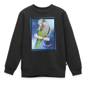 Perruche d’Argentine - Sweat Premium enfant bio - noir - Devant - AI Model Kid Female (0cm)