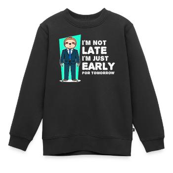 Mammifères paresseux Déclaration humoristique lente - Sweat Premium enfant bio - noir - Devant - AI Model Kid Female (0cm)