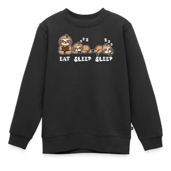 Cool végétarien relax paresseux lève-tard dicton - Sweat Premium enfant bio - noir - Devant - AI Model Kid Female (0cm)