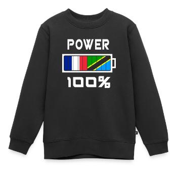 Tansania und Frankreich Power 100% - Kinder Premium Organic Sweatshirt - Schwarz - Vorne - AI Model Kid Female (0cm)