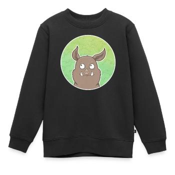 Sanglier - Sweat Premium enfant bio - noir - Devant - AI Model Kid Female (0cm)