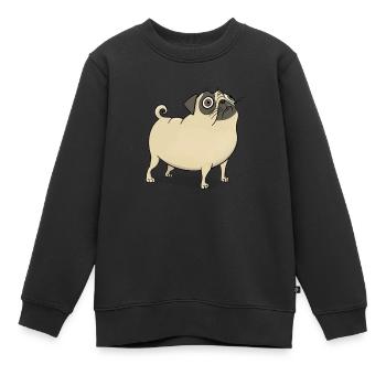 Pug funny embarrassed - Kids Premium Organic Sweatshirt - black - Front - AI Model Kid Female (0cm)