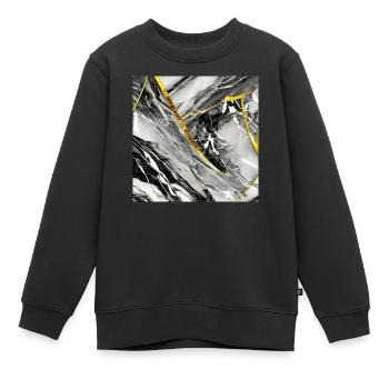 Marmor Schwarz Gold Naturstein - Kinder Premium Organic Sweatshirt - Schwarz - Vorne - AI Model Kid Female (0cm)