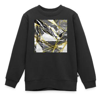 Marmor Schwarz Gold Geometrische Textur - Kinder Premium Organic Sweatshirt - Schwarz - Vorne - AI Model Kid Female (0cm)