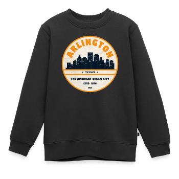 Arlington Skyline Retro Abzeichen - Kinder Premium Organic Sweatshirt - Schwarz - Vorne - AI Model Kid Female (0cm)
