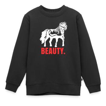 Islandpferde Pferde Spruch Pferdeliebe Pferdenarr - Kinder Premium Organic Sweatshirt - Schwarz - Vorne - AI Model Kid Female (0cm)