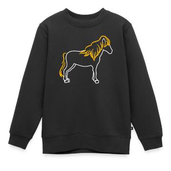 Chevaux Etalon islandais Arabe Chevaux islandais - Sweat Premium enfant bio - noir - Devant - AI Model Kid Female (0cm)