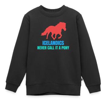 Islandpferde Pony Statement Isländer Pferdenarr - Kinder Premium Organic Sweatshirt - Schwarz - Vorne - AI Model Kid Female (0cm)