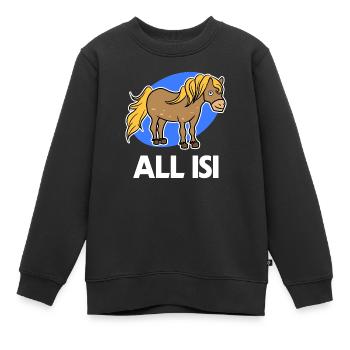 Pferdenarr Statement Islandpferde Islandponys Pony - Kinder Premium Organic Sweatshirt - Schwarz - Vorne - AI Model Kid Female (0cm)