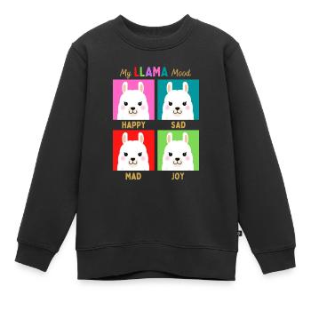 Mon humeur de lama - Sweat Premium enfant bio - noir - Devant - AI Model Kid Female (0cm)