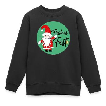 Frohes Fest - Kinder Premium Organic Sweatshirt - Schwarz - Vorne - AI Model Kid Female (0cm)