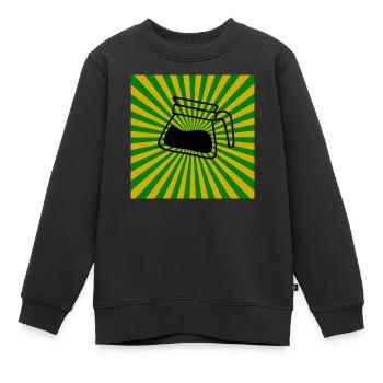 Sunburst Coffee green yellow-Sonnenaufgang Kaffee - Kinder Premium Organic Sweatshirt - Schwarz - Vorne - AI Model Kid Female (0cm)