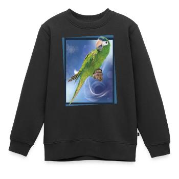 Le noble ara - Sweat Premium enfant bio - noir - Devant - AI Model Kid Female (0cm)