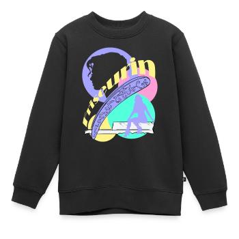 Coiffeur Rasoir Femme Tête Silhuoette - Sweat Premium enfant bio - noir - Devant - AI Model Kid Female (0cm)