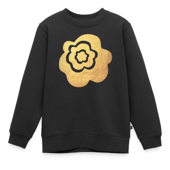 Yoga Méditation Namaste Fleur Fleur d’Or Yogi om - Sweat Premium enfant bio - noir - Devant - AI Model Kid Female (0cm)