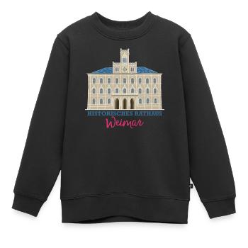 Weimar, Historisches Rathaus, Deutschland - Kinder Premium Organic Sweatshirt - Schwarz - Vorne - AI Model Kid Female (0cm)