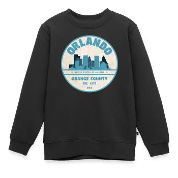 La ligne d’horizon d’Orlando - Sweat Premium enfant bio - noir - Devant - AI Model Kid Female (0cm)