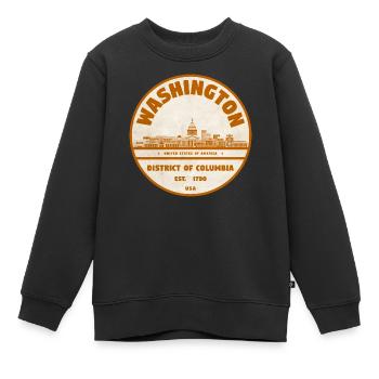Washington DC Vintage Rundstempel - Kinder Premium Organic Sweatshirt - Schwarz - Vorne - AI Model Kid Female (0cm)