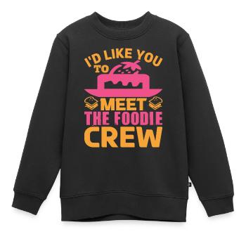 J’AIMERAIS QUE VOUS RENCONTRIEZ L’ÉQUIPAGE GASTRONOMIQUE DRÔLE - Sweat Premium enfant bio - noir - Devant - AI Model Kid Female (0cm)