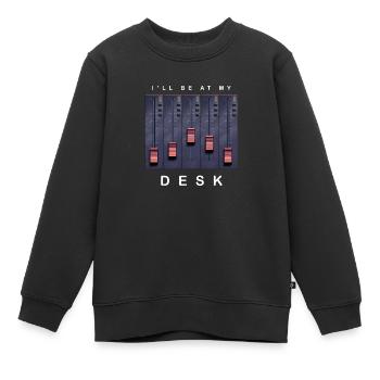 Ich bin an meinem Schreibtisch Mischpult Design - Kinder Premium Organic Sweatshirt - Schwarz - Vorne - AI Model Kid Female (0cm)