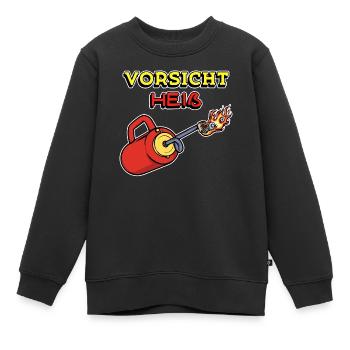 Feuerwehr Feuer Statement Brennen Brandschutz - Kinder Premium Organic Sweatshirt - Schwarz - Vorne - AI Model Kid Female (0cm)