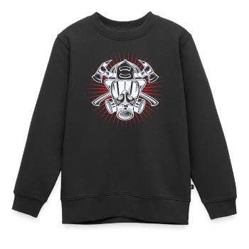 Feuerwehrhelm Brandschutz Feuerwehr Lebensretter - Kinder Premium Organic Sweatshirt - Schwarz - Vorne - AI Model Kid Female (0cm)