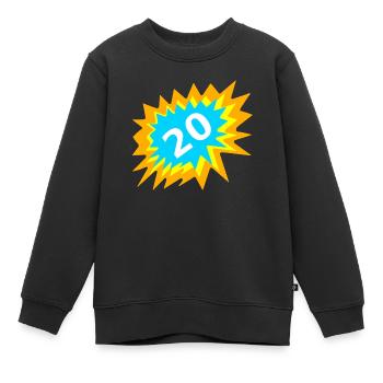 was schenken, 20 bunt - Kinder Premium Organic Sweatshirt - Schwarz - Vorne - AI Model Kid Female (0cm)