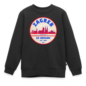 Zagreb Rundlogo Skyline Retro - Kinder Premium Organic Sweatshirt - Schwarz - Vorne - AI Model Kid Female (0cm)