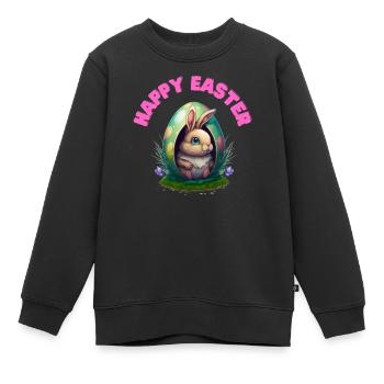 Joyeuses Pâques Joyeuses Pâques - Sweat Premium enfant bio - noir - Devant - AI Model Kid Female (0cm)