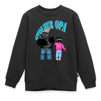 stolzer Opa - Enkelin schwarze Haare Kind Mädchen - Kinder Premium Organic Sweatshirt - Schwarz - Vorne - AI Model Kid Female (0cm)