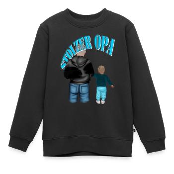 stolzer Opa - Enkel blond Kind Junge - Kinder Premium Organic Sweatshirt - Schwarz - Vorne - AI Model Kid Female (0cm)