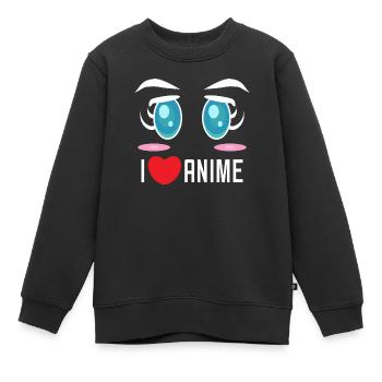 Popkultur Comic zeichentrick Anime Statement Herz - Kinder Premium Organic Sweatshirt - Schwarz - Vorne - AI Model Kid Female (0cm)
