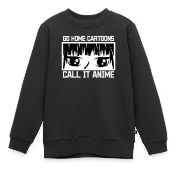 Manga Anime Statement Zeichentrick Japan Popkultur - Kinder Premium Organic Sweatshirt - Schwarz - Vorne - AI Model Kid Female (0cm)