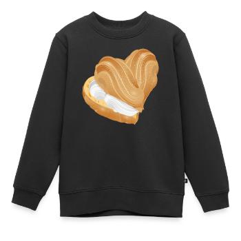 Mit Sahne gefülltes Windbeutel Herz - Kinder Premium Organic Sweatshirt - Schwarz - Vorne - AI Model Kid Female (0cm)