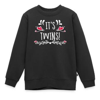 Mère Femme enceinte Déclaration de la famille Bébé Ventre Coeur - Sweat Premium enfant bio - noir - Devant - AI Model Kid Female (0cm)