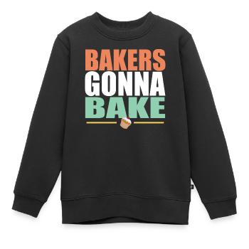 Backen Bäcker gehen zum Backen - Kinder Premium Organic Sweatshirt - Schwarz - Vorne - AI Model Kid Female (0cm)